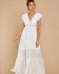 White Tiered Ruffle Maxi Dress