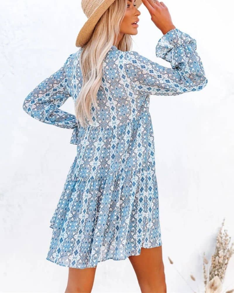 Blue Tiered Dress