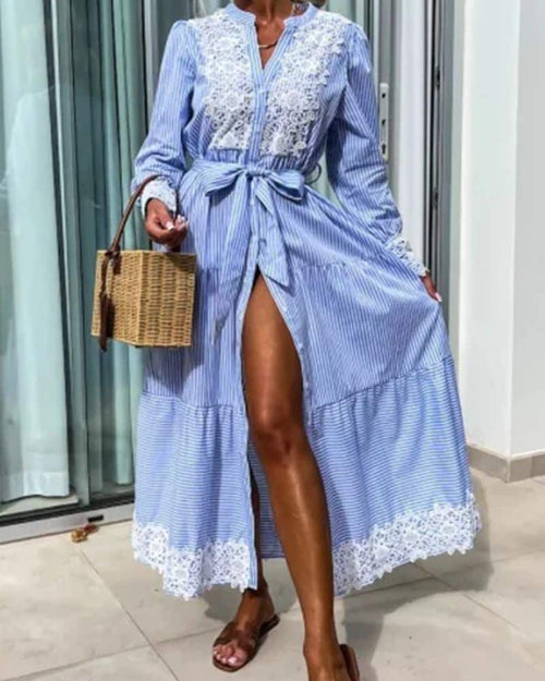 Blue Tiered Maxi Dress