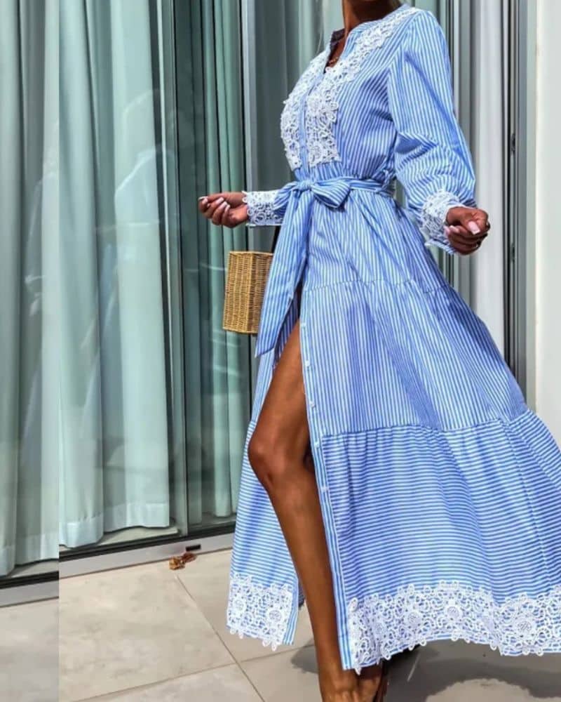 Blue Tiered Maxi Dress