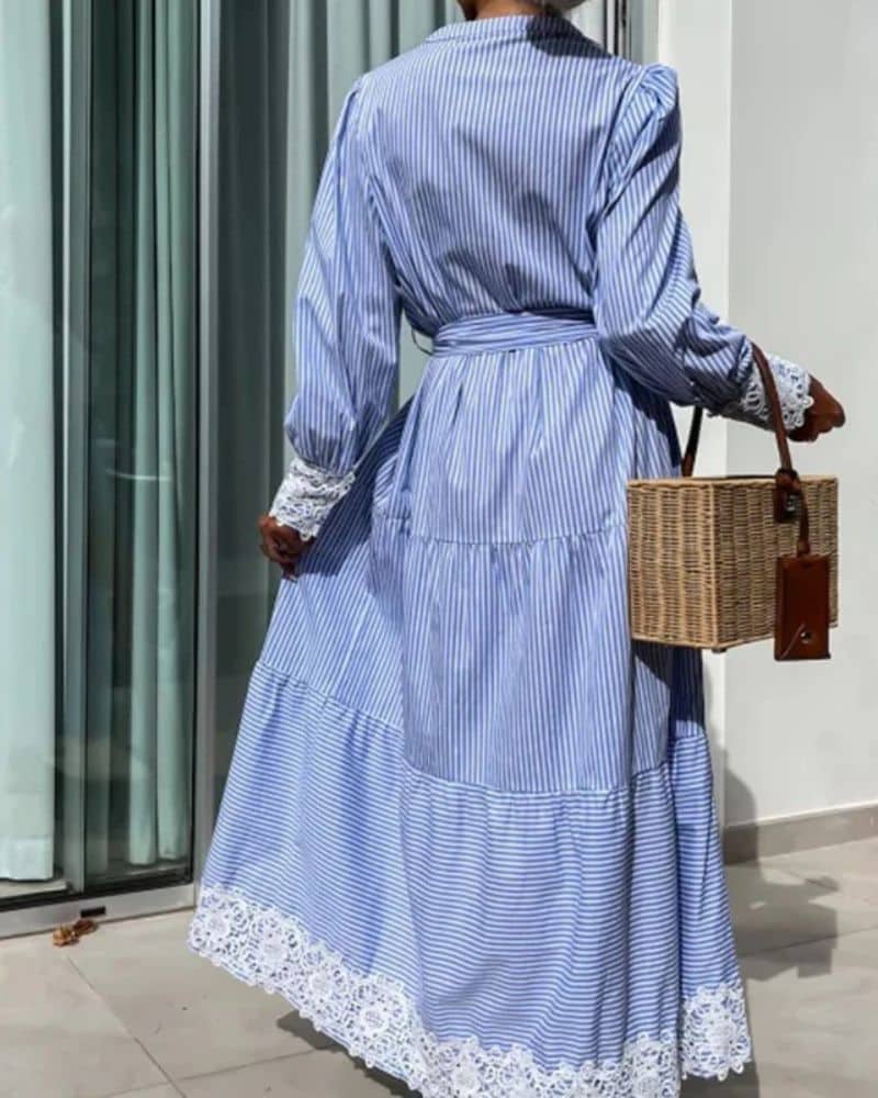 Blue Tiered Maxi Dress