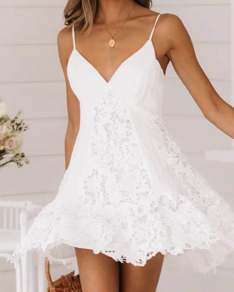 Boho Lace Mini Dress