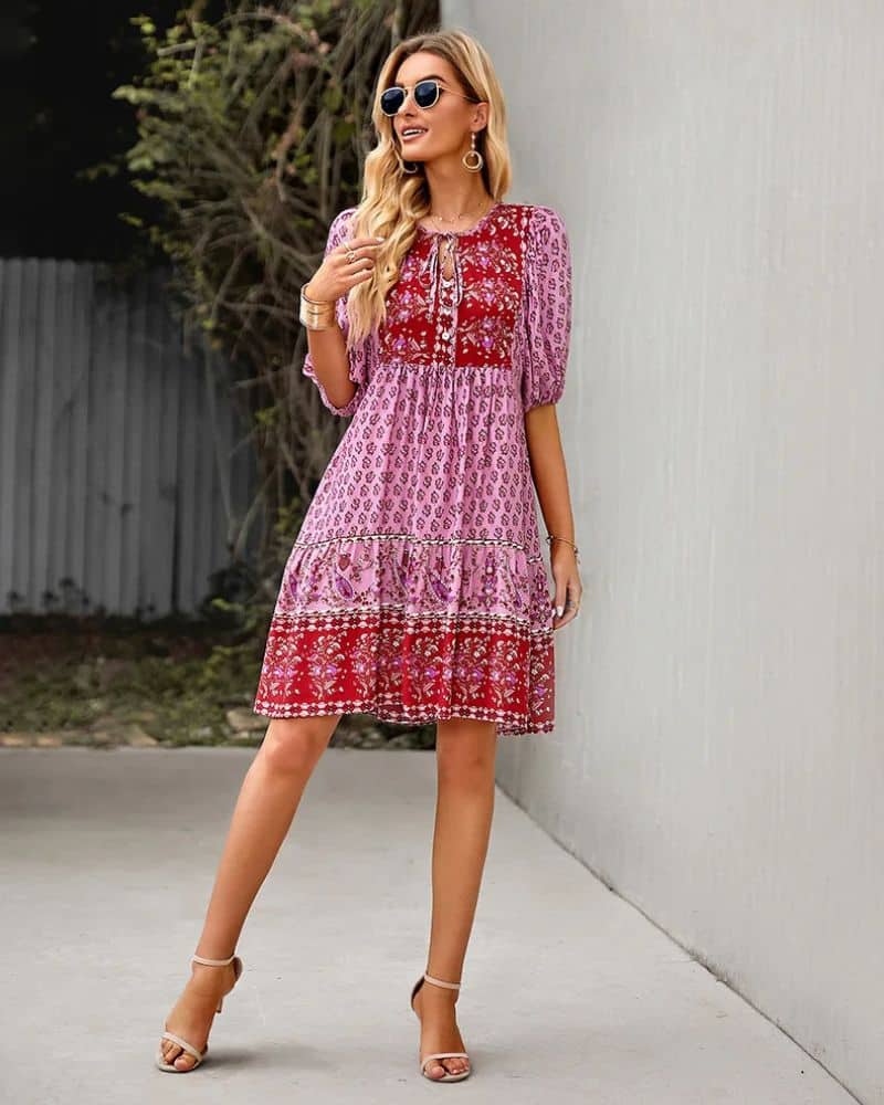 Puff Sleeve Tiered Dress