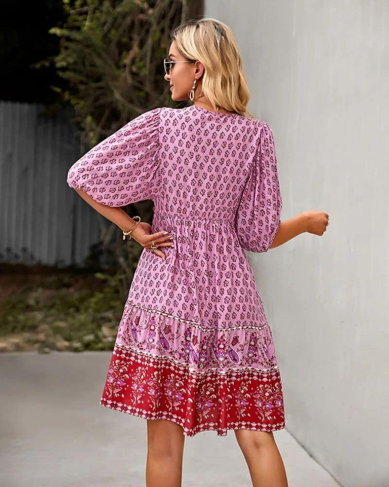 Puff Sleeve Tiered Dress
