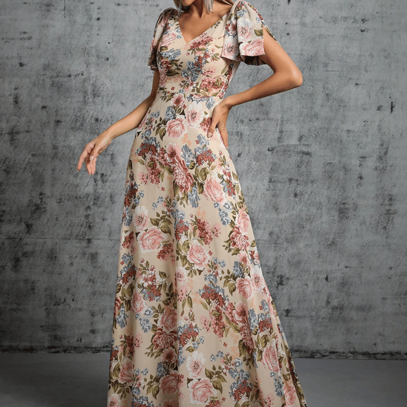 Flowy Floral Gown