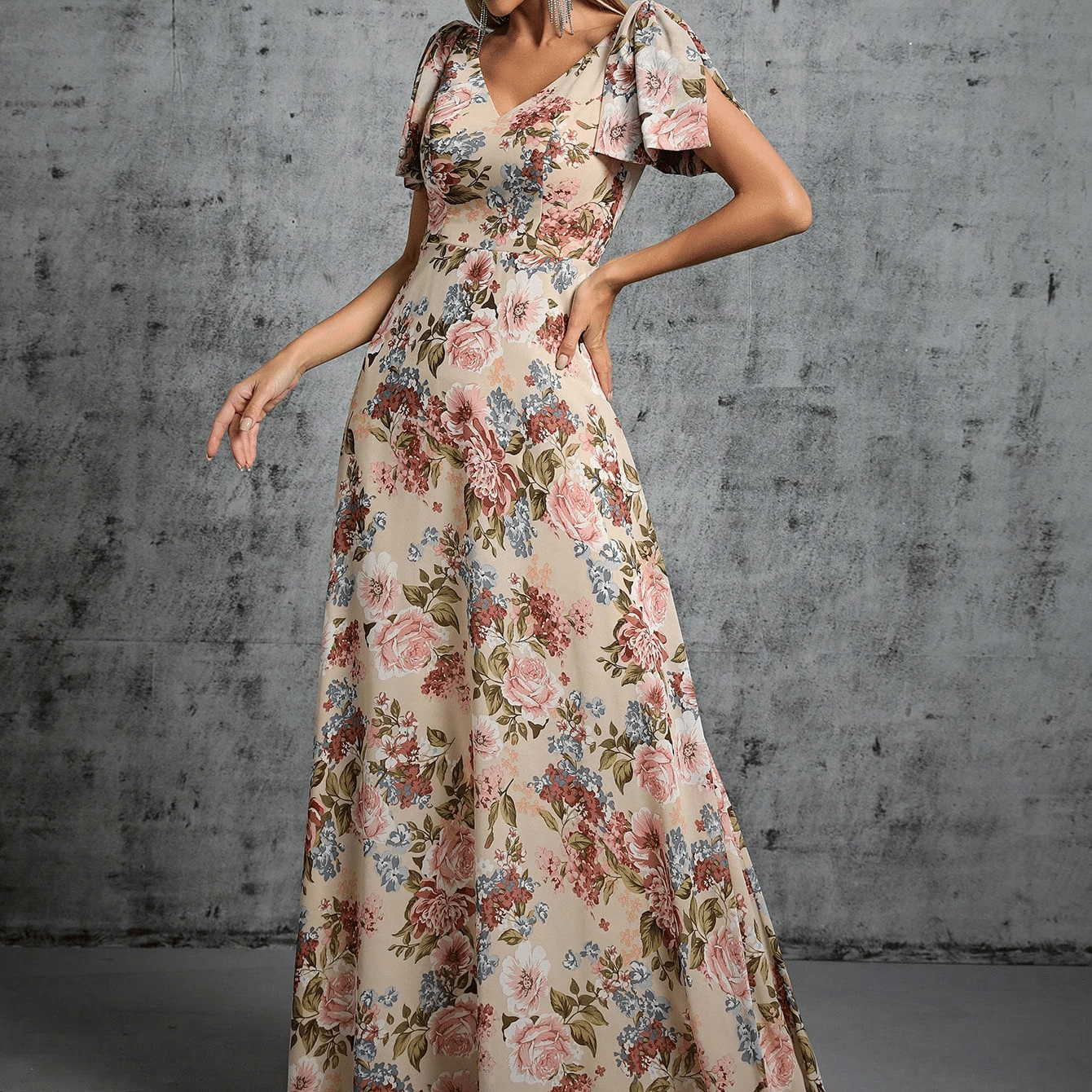 Flowy Floral Gown