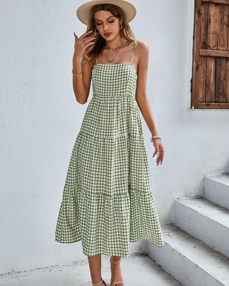 Sleeveless Tiered Midi Dress