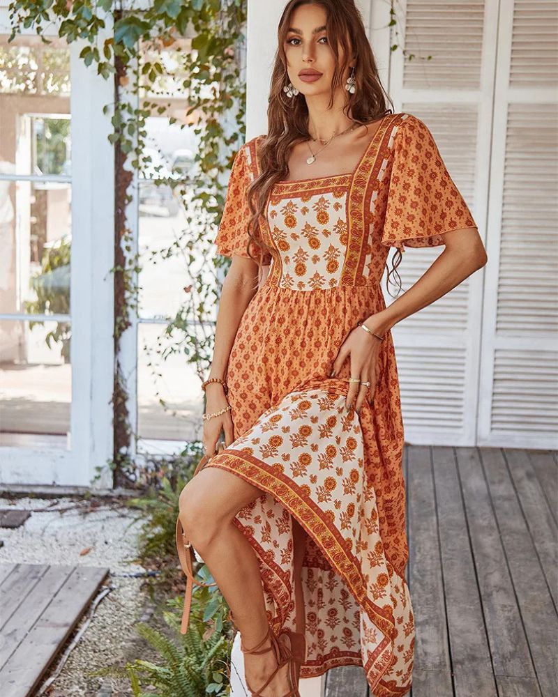 Flowy Cream Maxi Dress