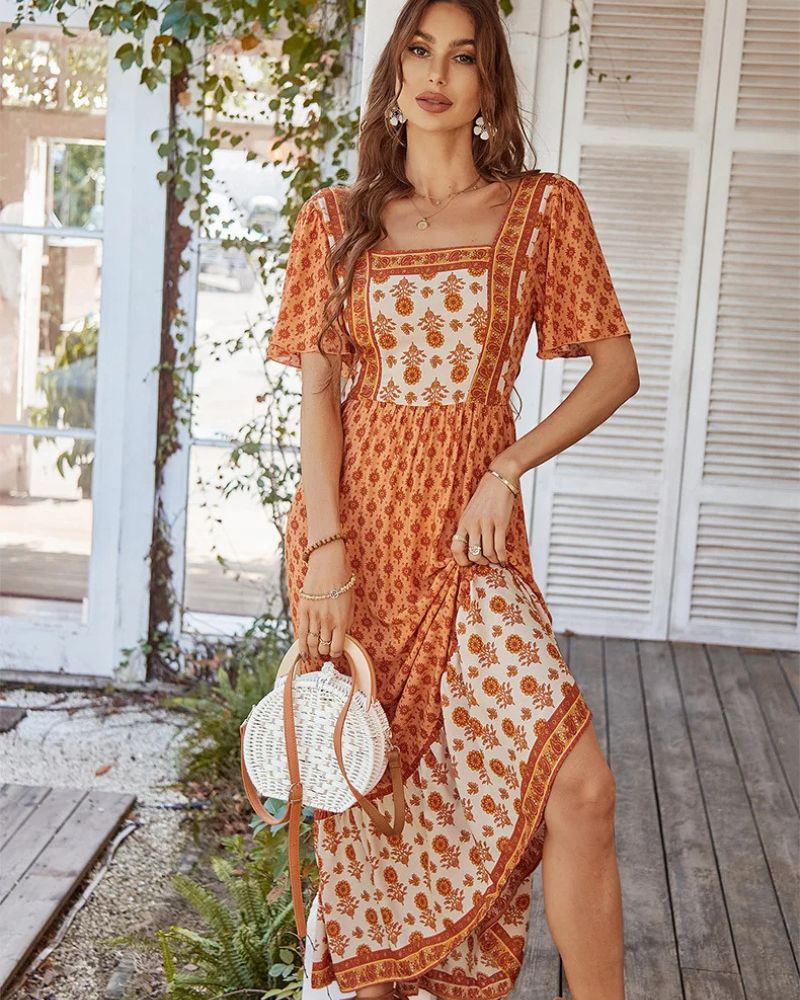 Flowy Cream Maxi Dress