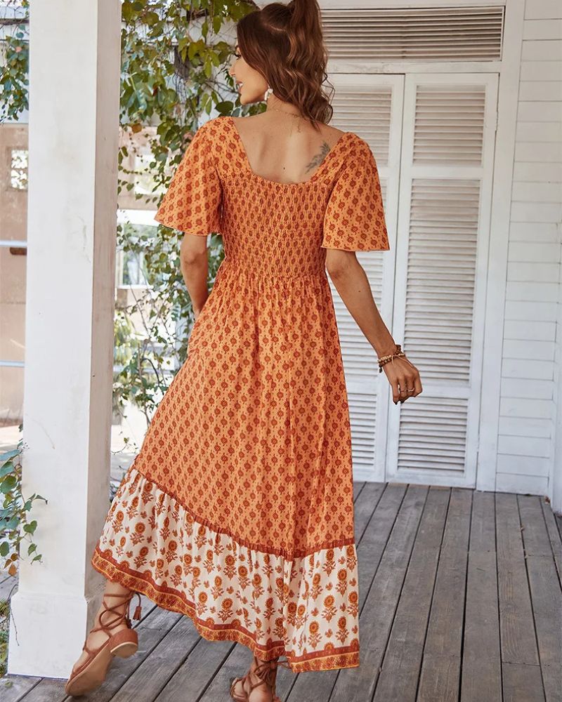Flowy Cream Maxi Dress