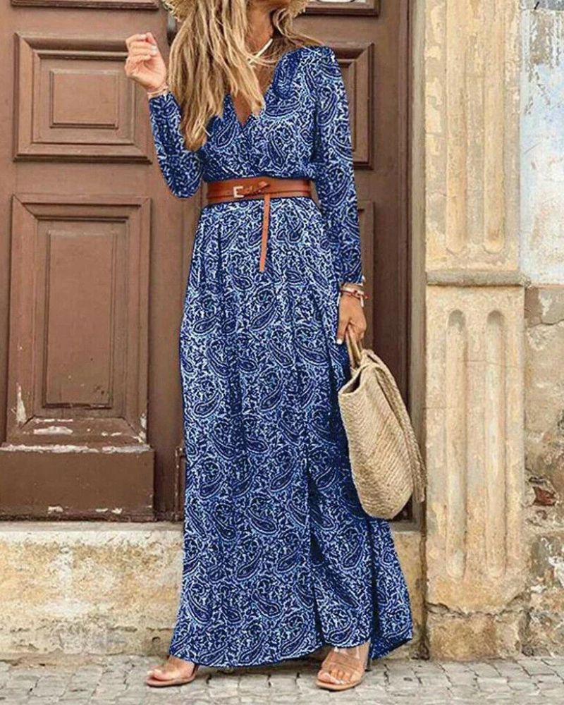 Maxi Dress Summer Blue Boho