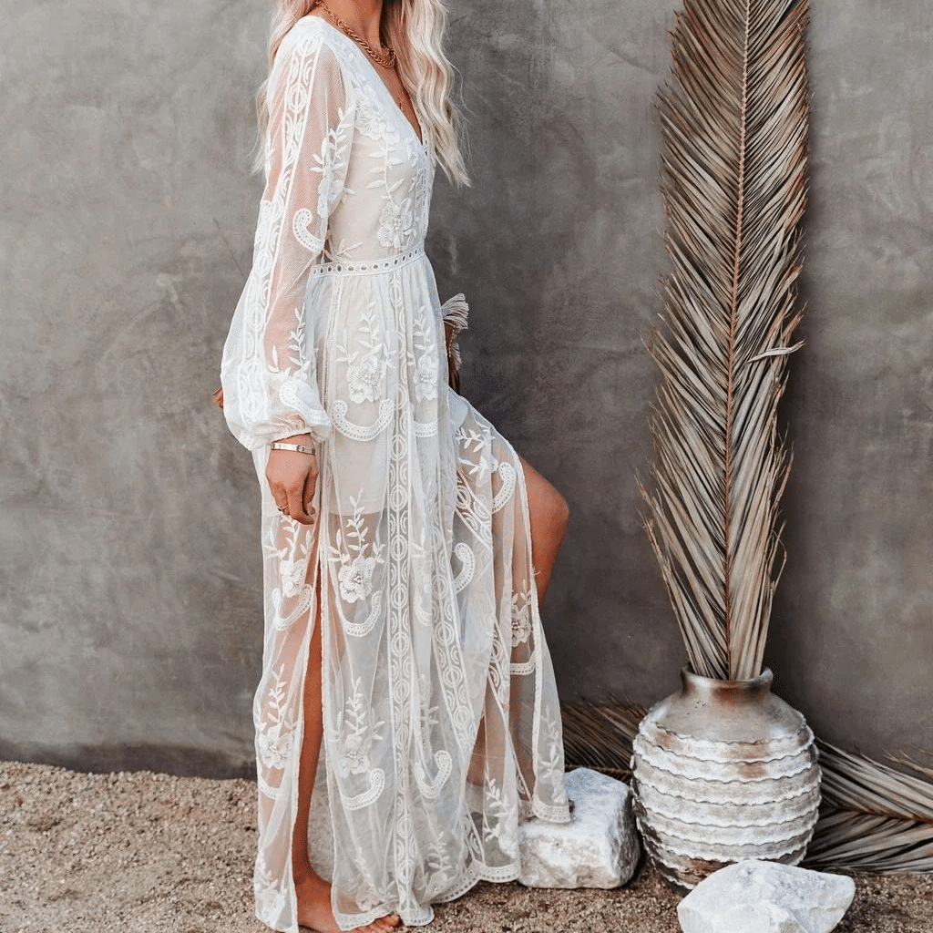 Long Sleeve Embroidered Dress
