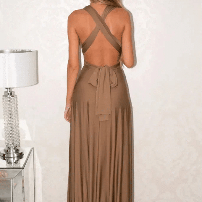 Brown Flowy Maxi Dress