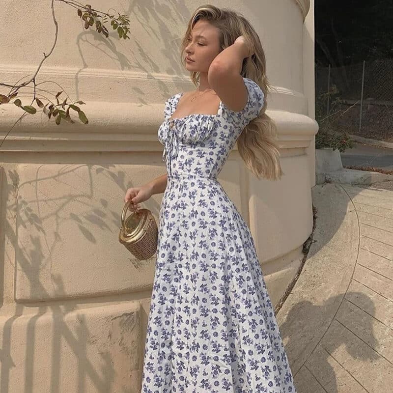 Bohemian Casual Blue Dress
