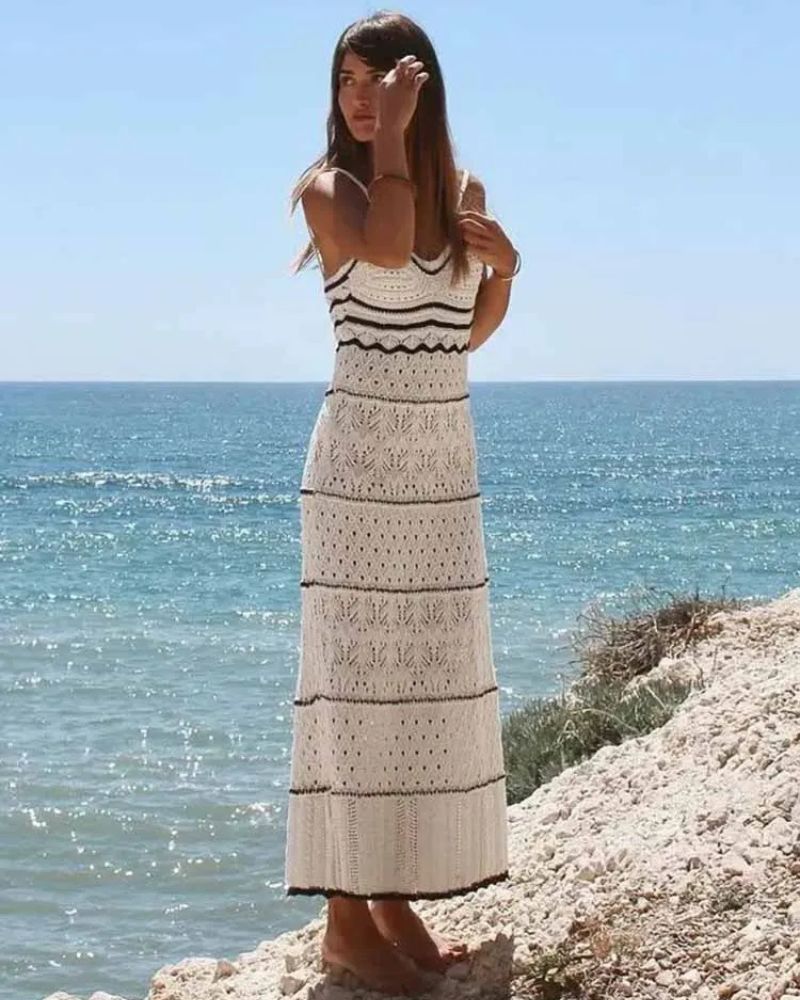 Black Crochet Maxi Dress
