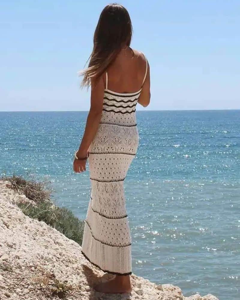Black Crochet Maxi Dress
