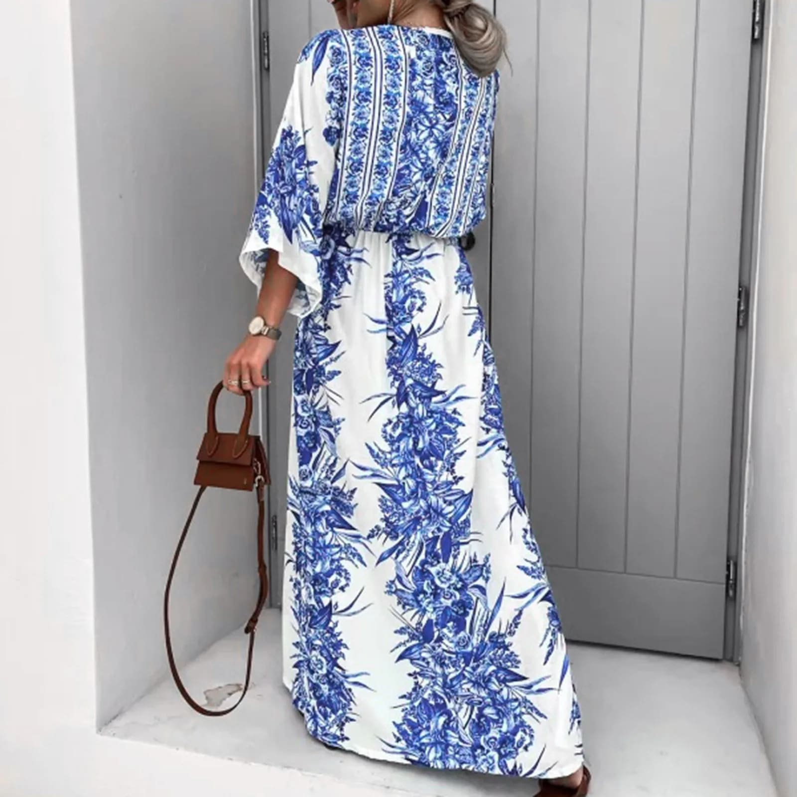 Blue Bell Sleeve Dress