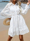 Long Sleeve Tiered Mini Dress