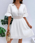 Short Sleeve Crochet Dress