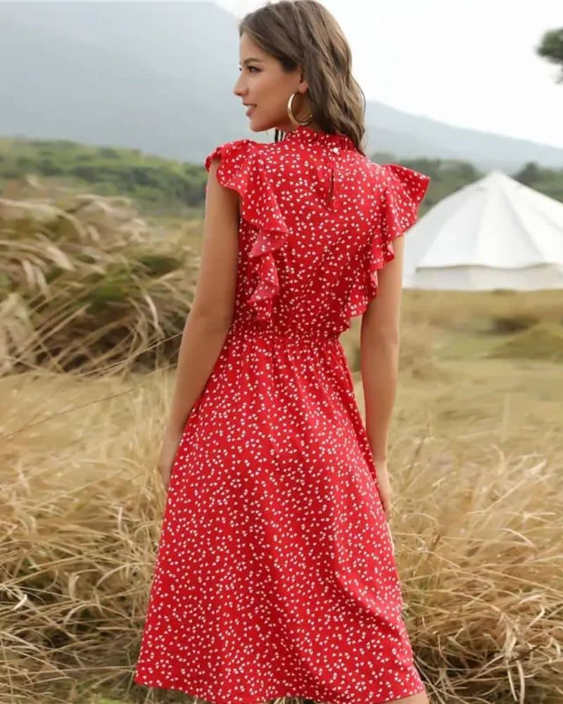 Boho Spring Ruffle Dress