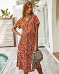 Red and White Boho Dress
