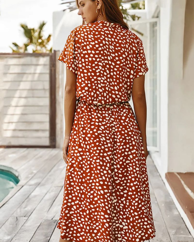 Red and White Boho Dress