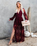 Burgundy Flowy Dress