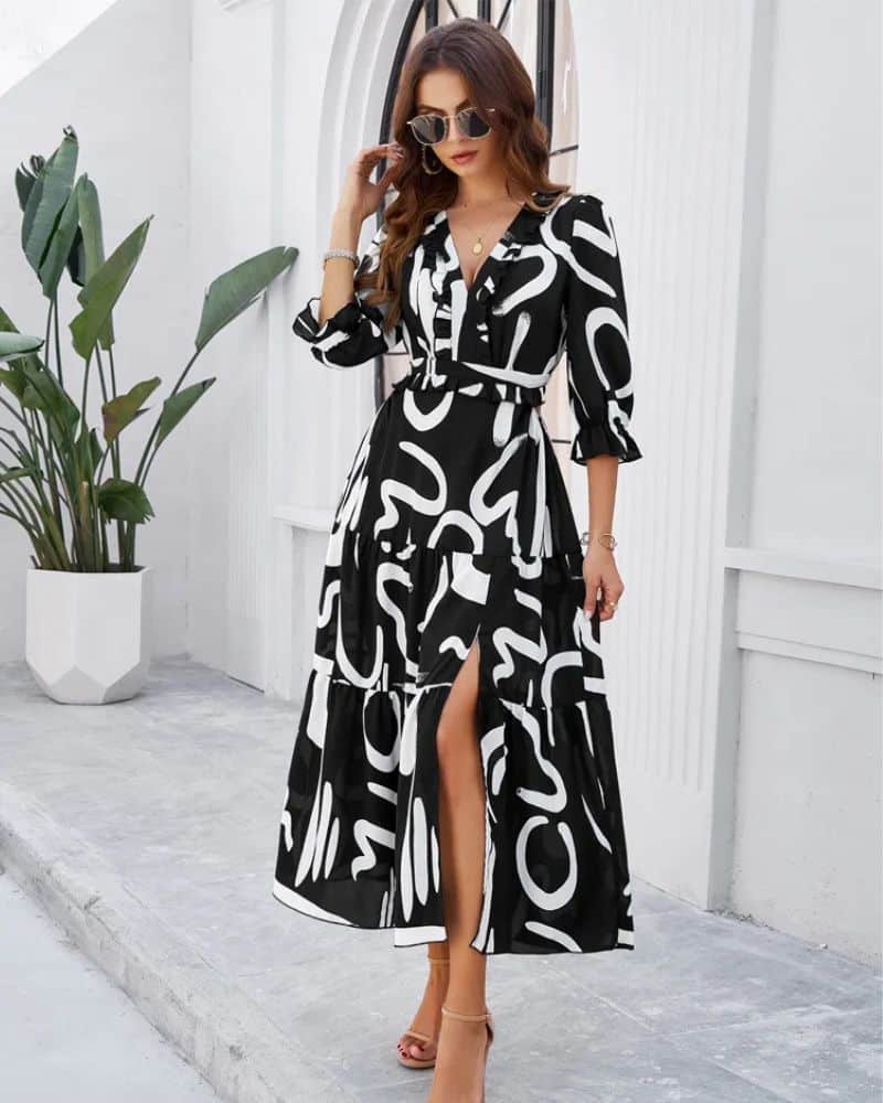 Long Sleeve Tiered Dress