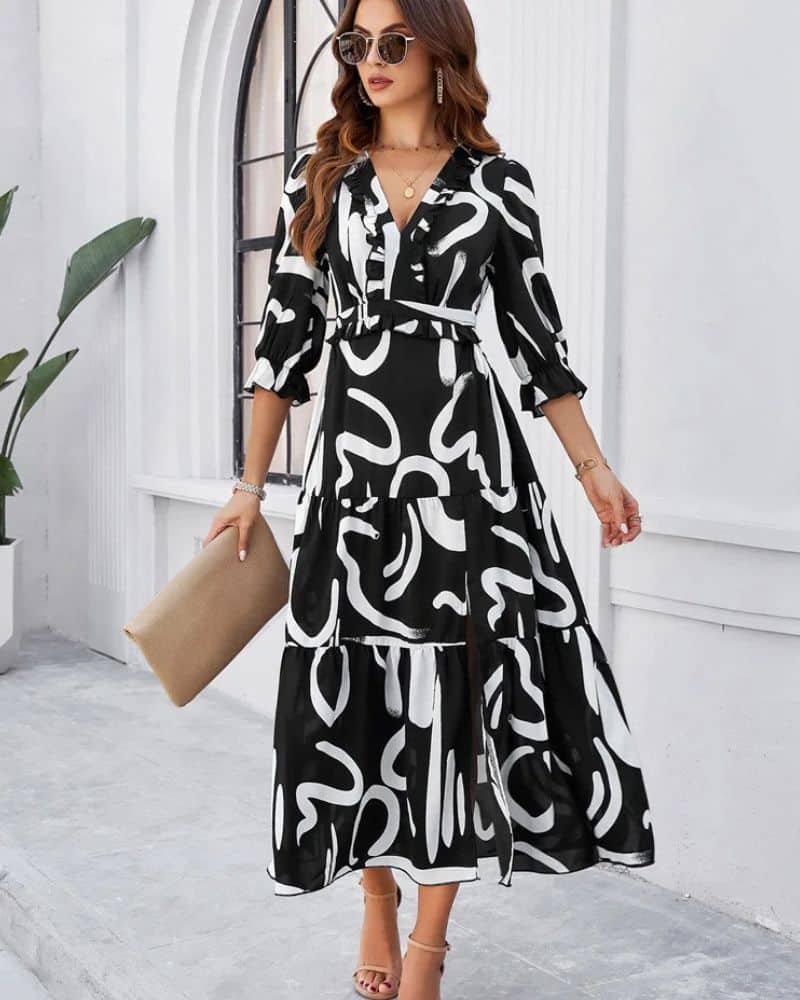 Long Sleeve Tiered Dress