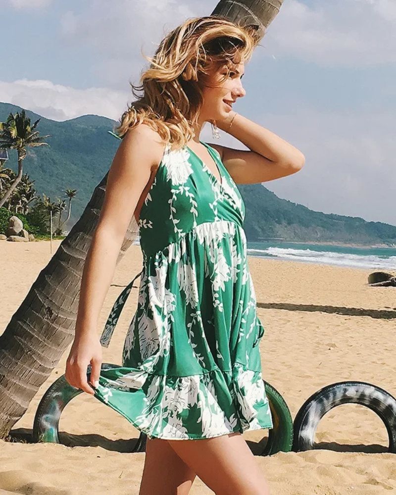 Green Plus Size Boho Dress