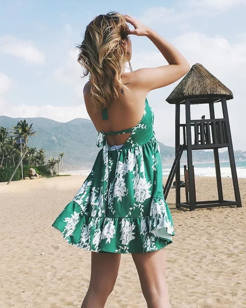 Green Plus Size Boho Dress