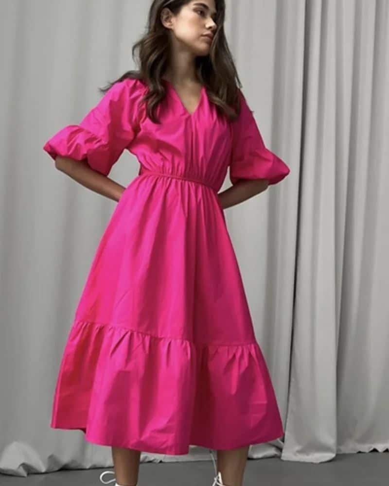 Flowy Cotton Midi Dress