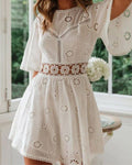 Bohemian White Cotton Beach Dress for Sale