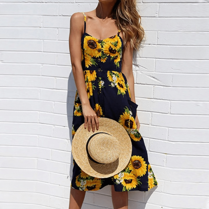 Bohemian Midi Dress for Petite Women