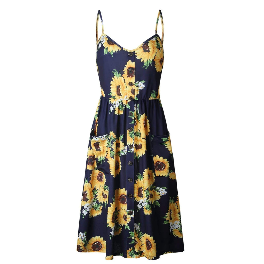 Bohemian Midi Dress for Petite Women