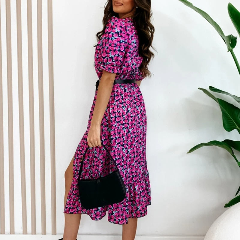 Boho Midi Dress Winter