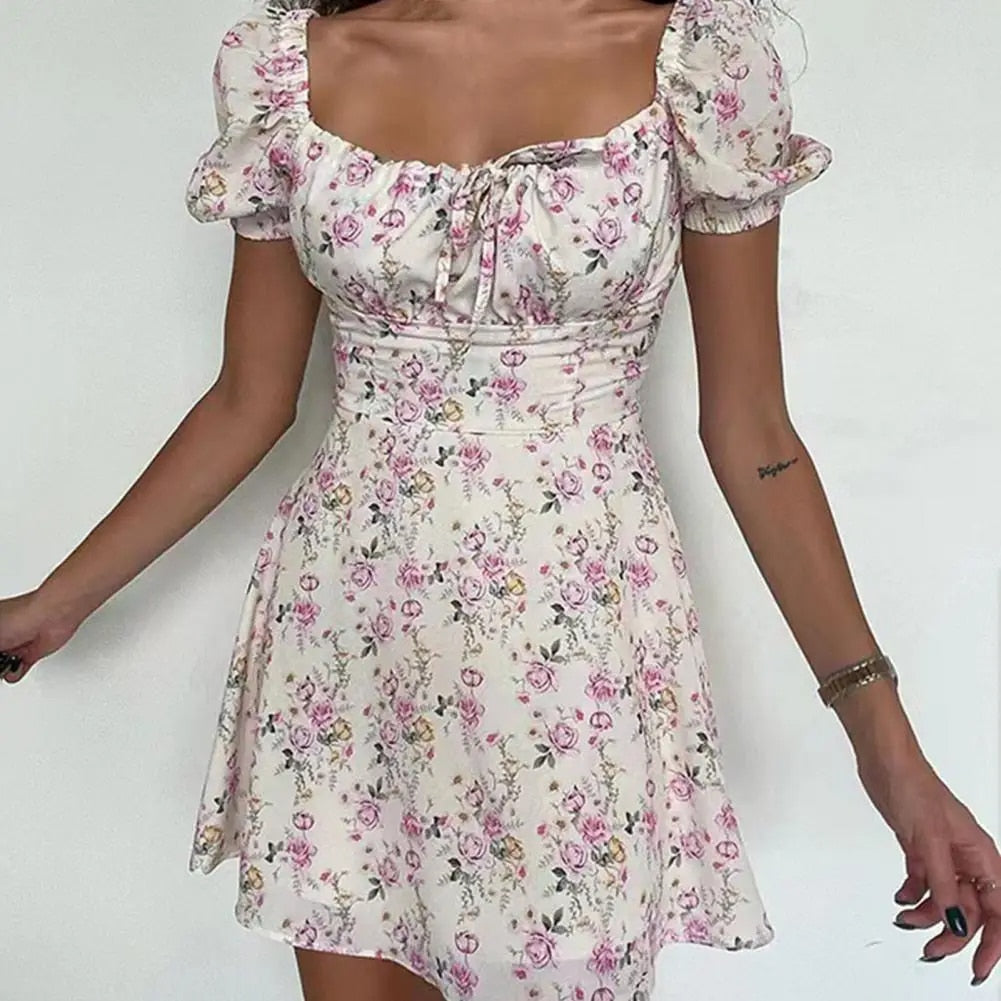 Cream Flowy Summer Dress