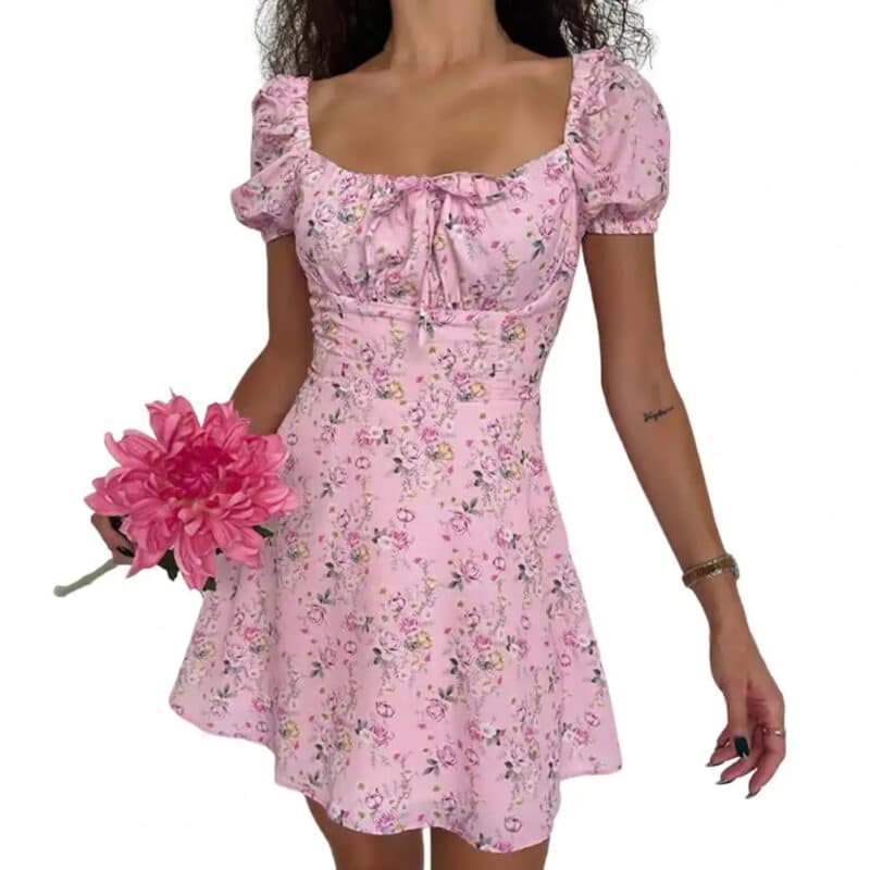 Cream Flowy Summer Dress