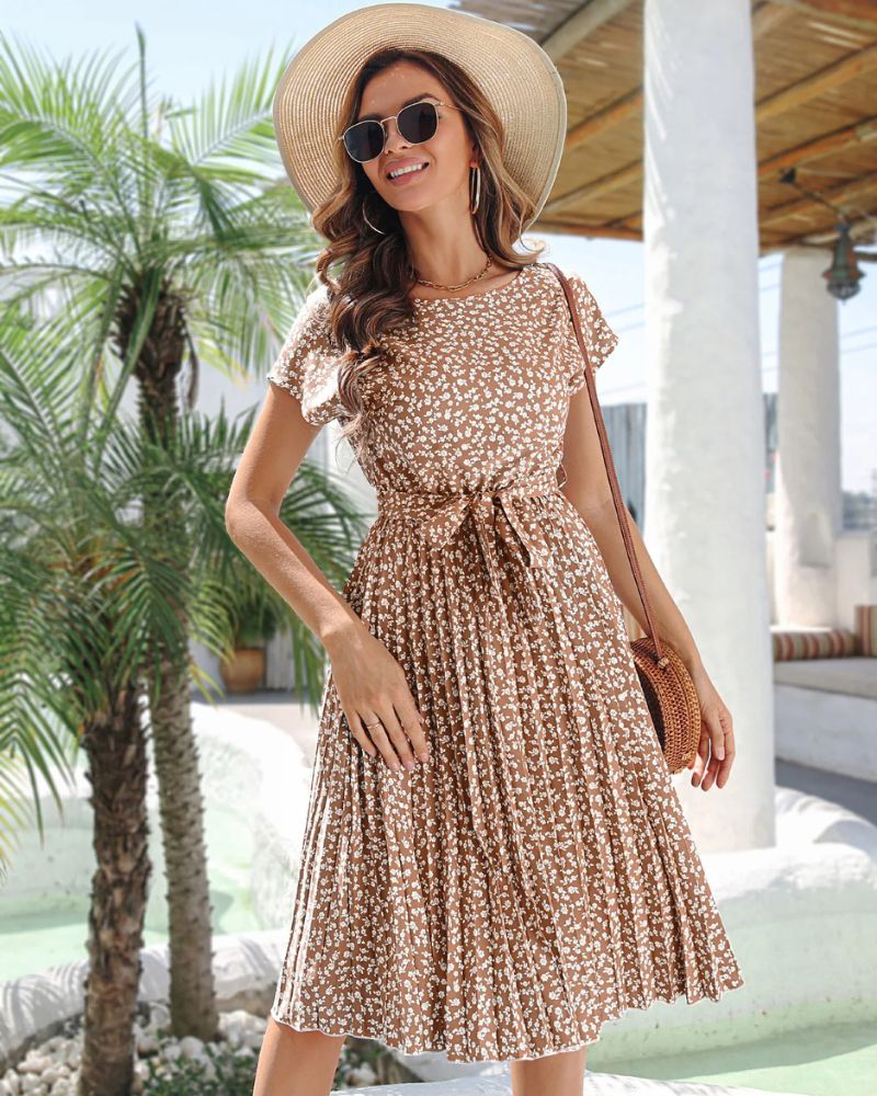 Tan Flowy Dress