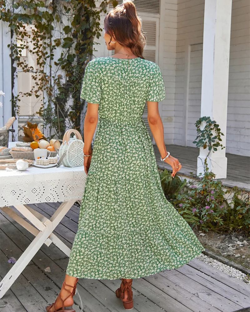Short Sleeve Tiered Dress