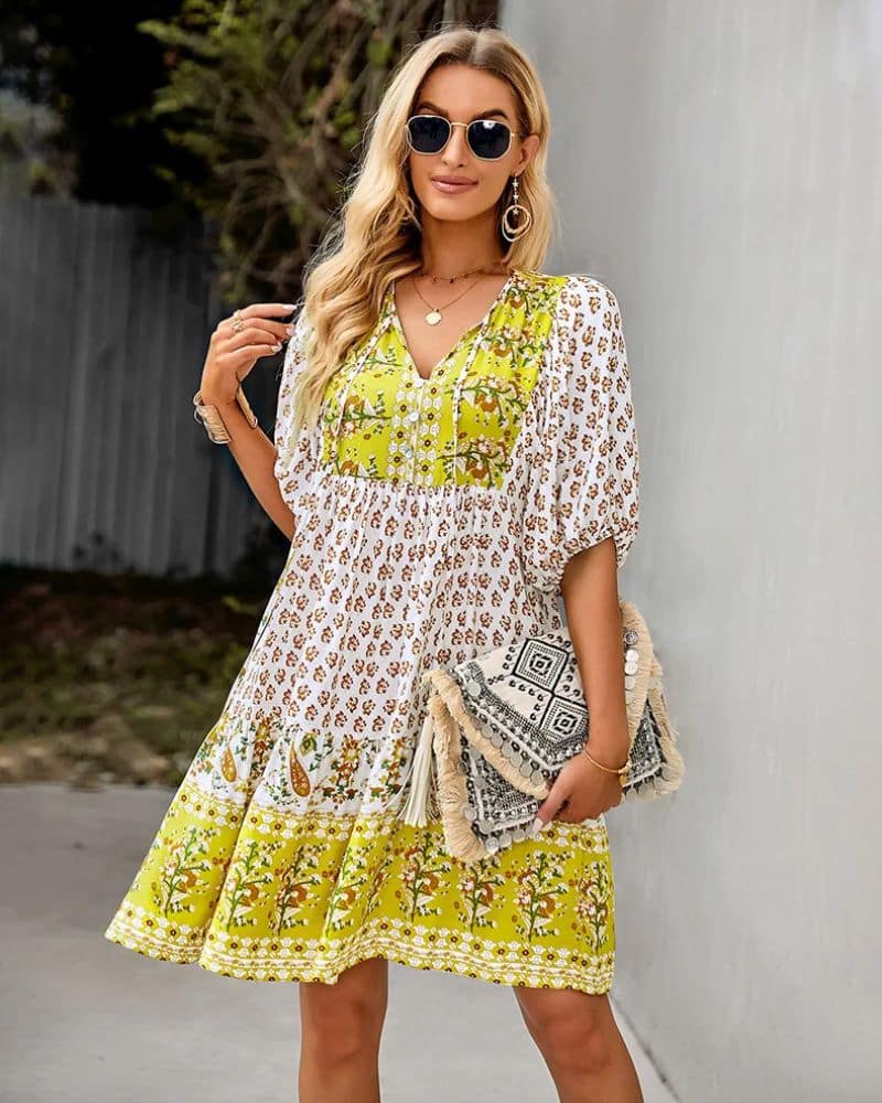 Yellow Tiered Dress