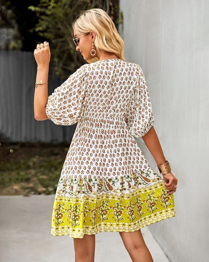 Yellow Tiered Dress