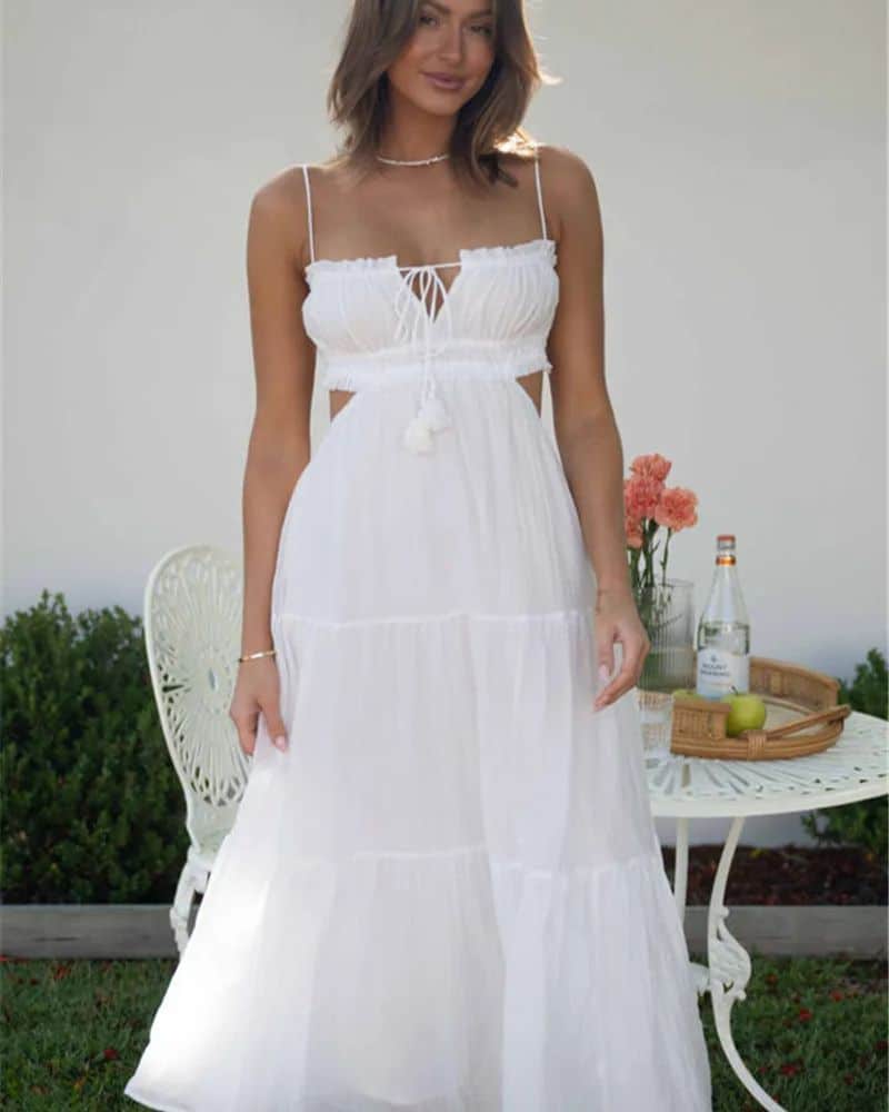 Tiered Ruffle Wedding Guest Dress