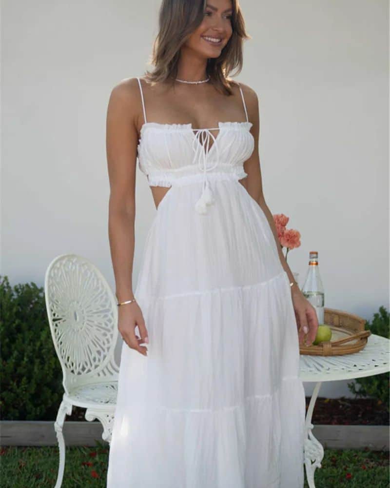 Tiered Ruffle Wedding Guest Dress