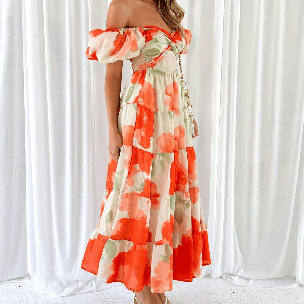 Flowy Puff Sleeve Dress