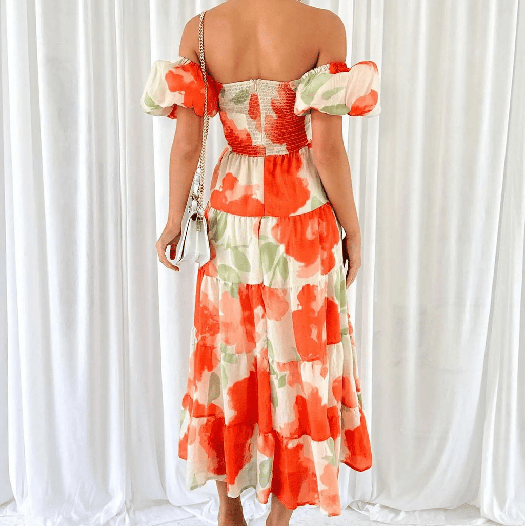 Flowy Puff Sleeve Dress