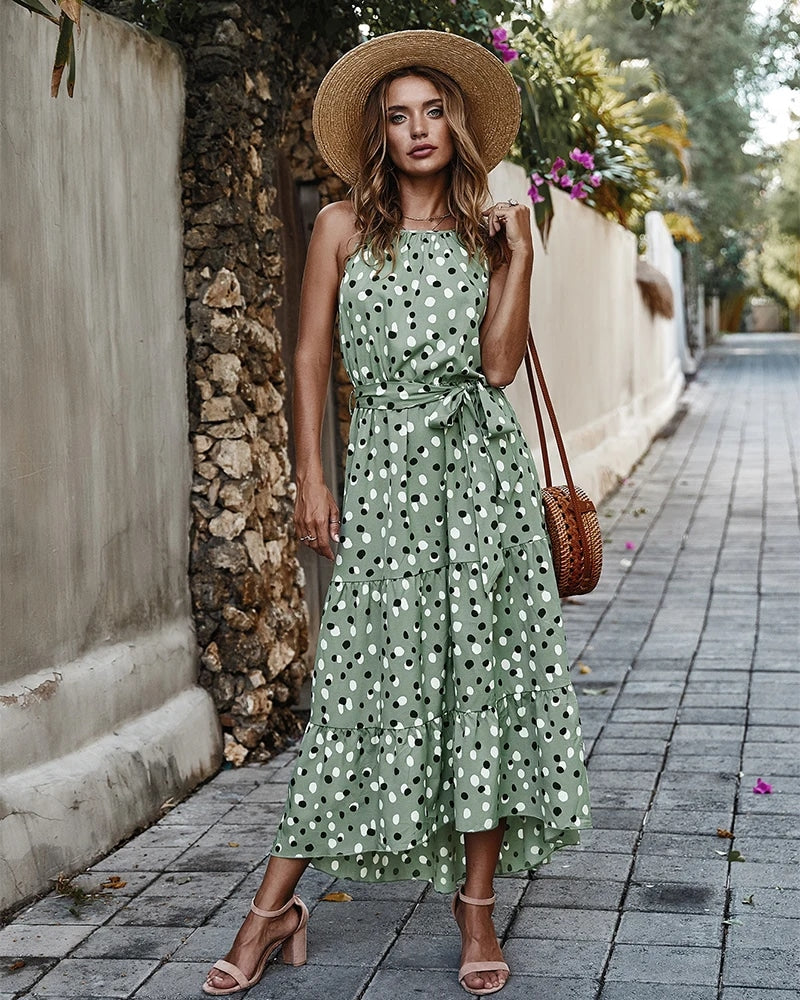 Green Boho Maxi Dress