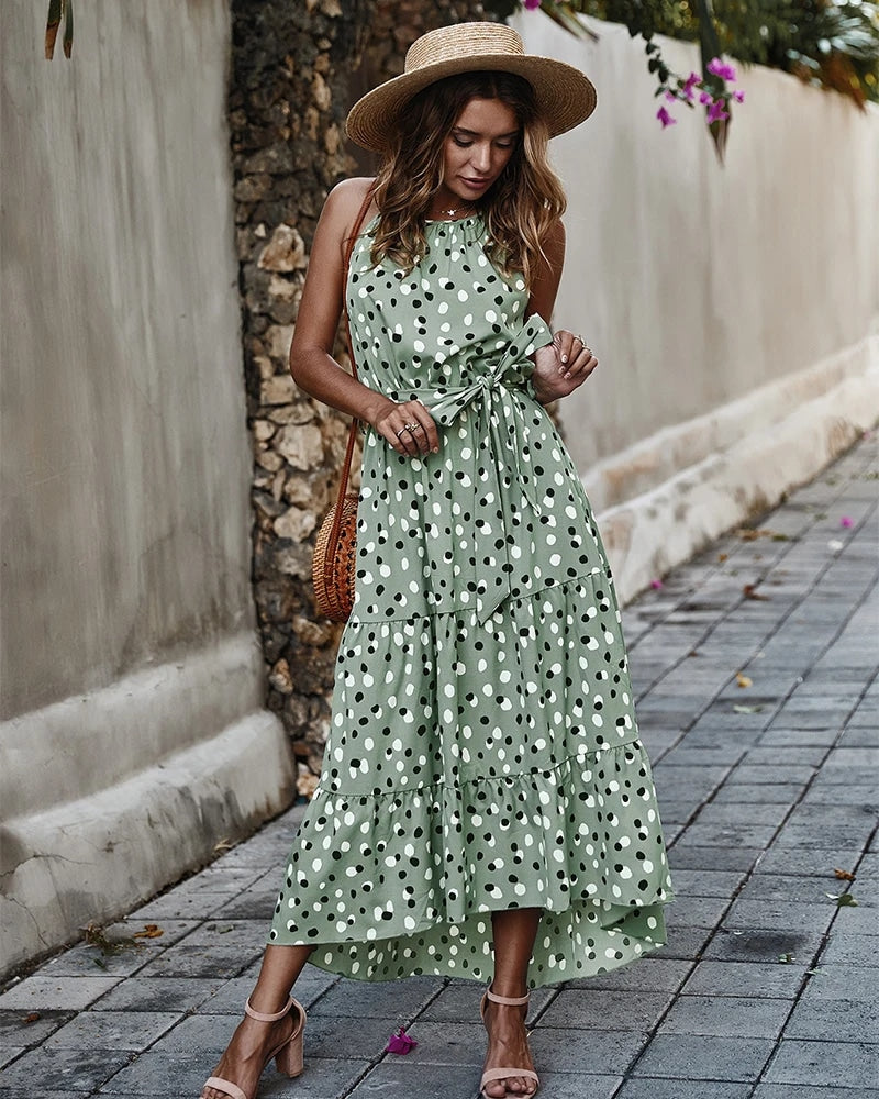 Green Boho Maxi Dress
