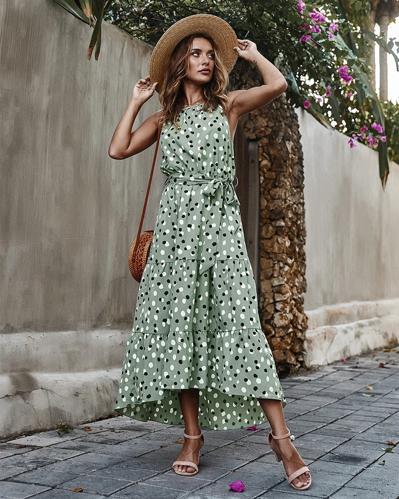 Green Boho Maxi Dress