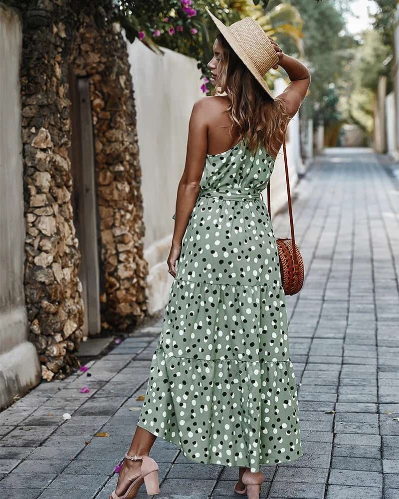 Green Boho Maxi Dress
